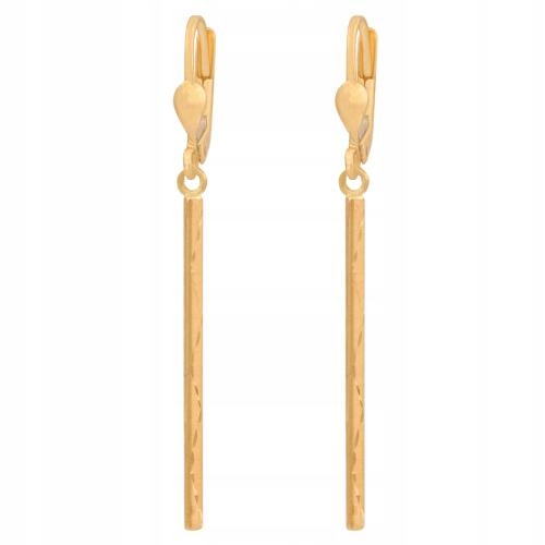 Úchvatné zlaté 585 Náušnice s gravírováním, módní design