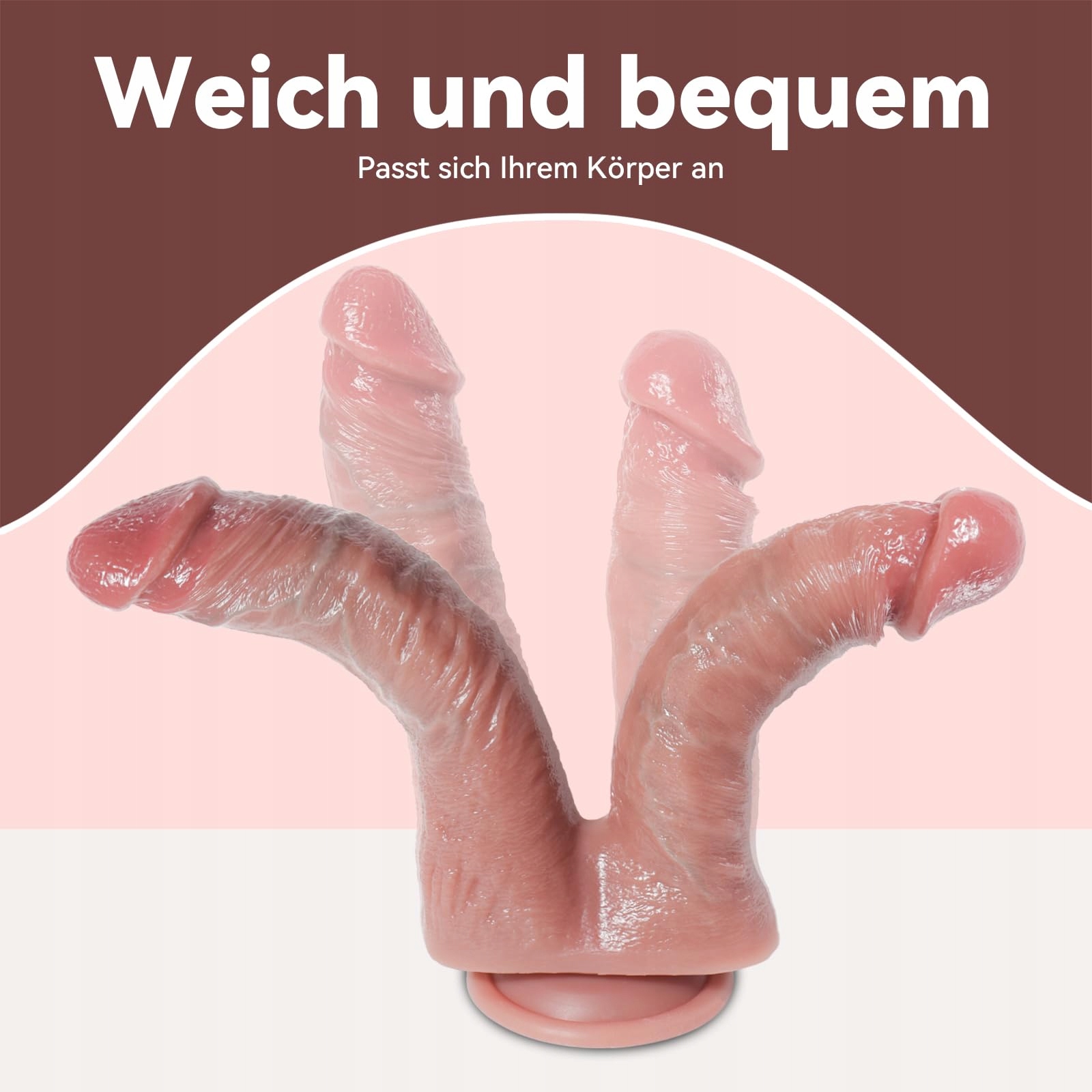 REALISTISCHER Dwugłowy Dildo 20CM Z Przyssawką Do G Punktu — miniatura 6