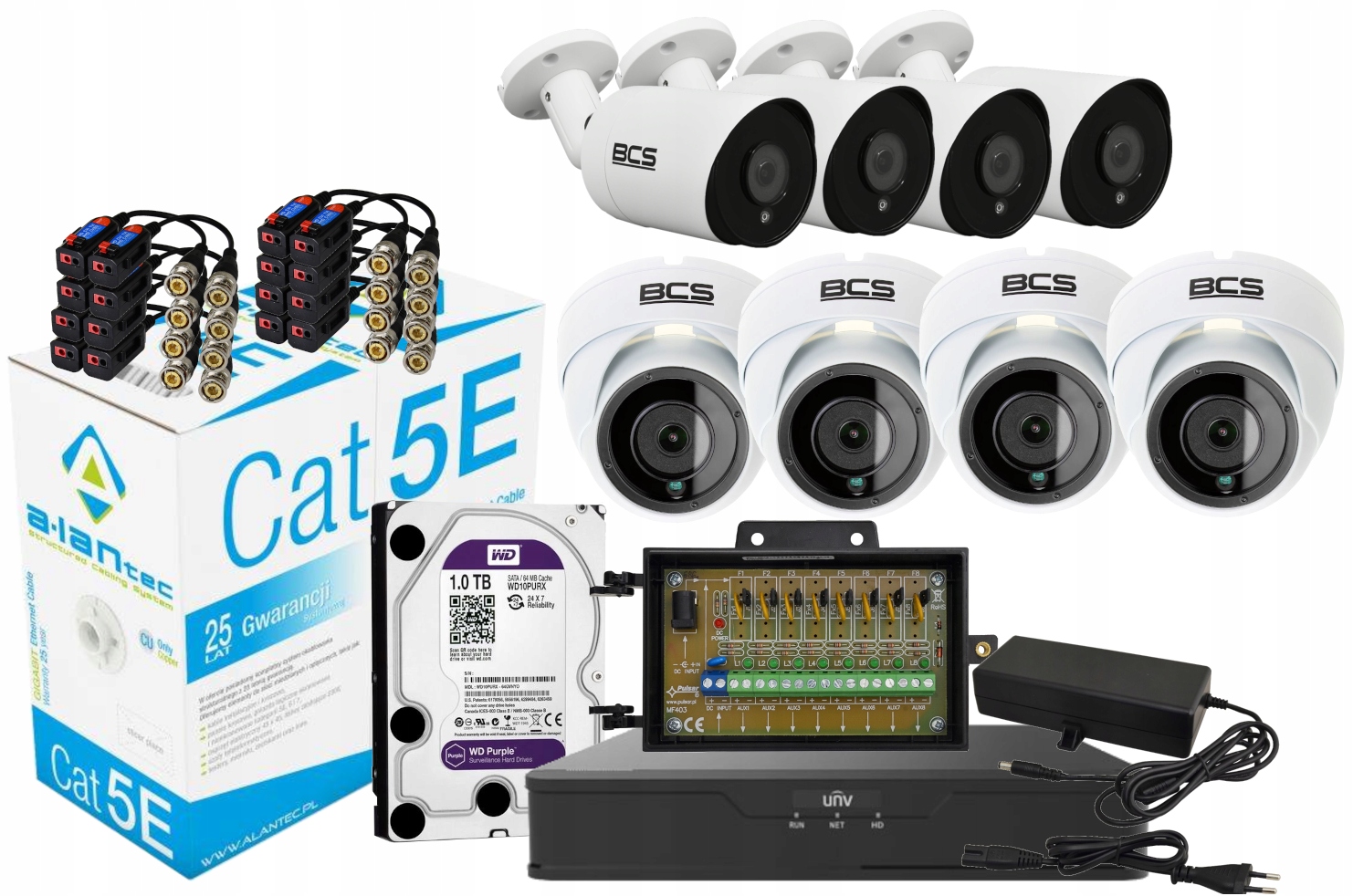 Monitorovací sada 4xtuba 4x kopule pro 5 dnů záznamu