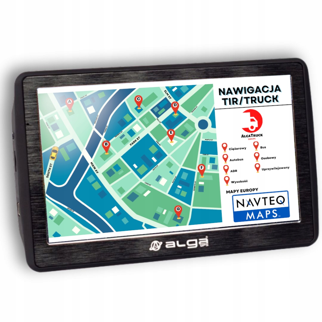 Gps navigace Alga Seven Pro 7' – program pro nákladní vozidlo Tir/adr 2026