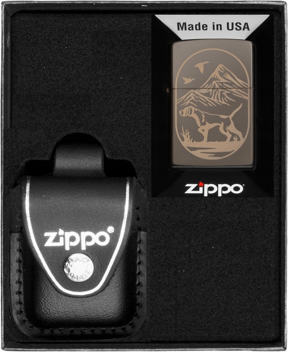 Sada Zippo Zapalovač Hunting Dog Design Dárkový No3