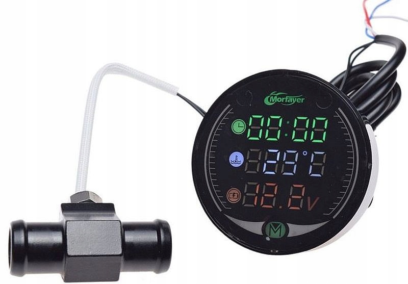 Elektronický ukazatel teploty kapaliny a napětí Off Road hadice 16 mm