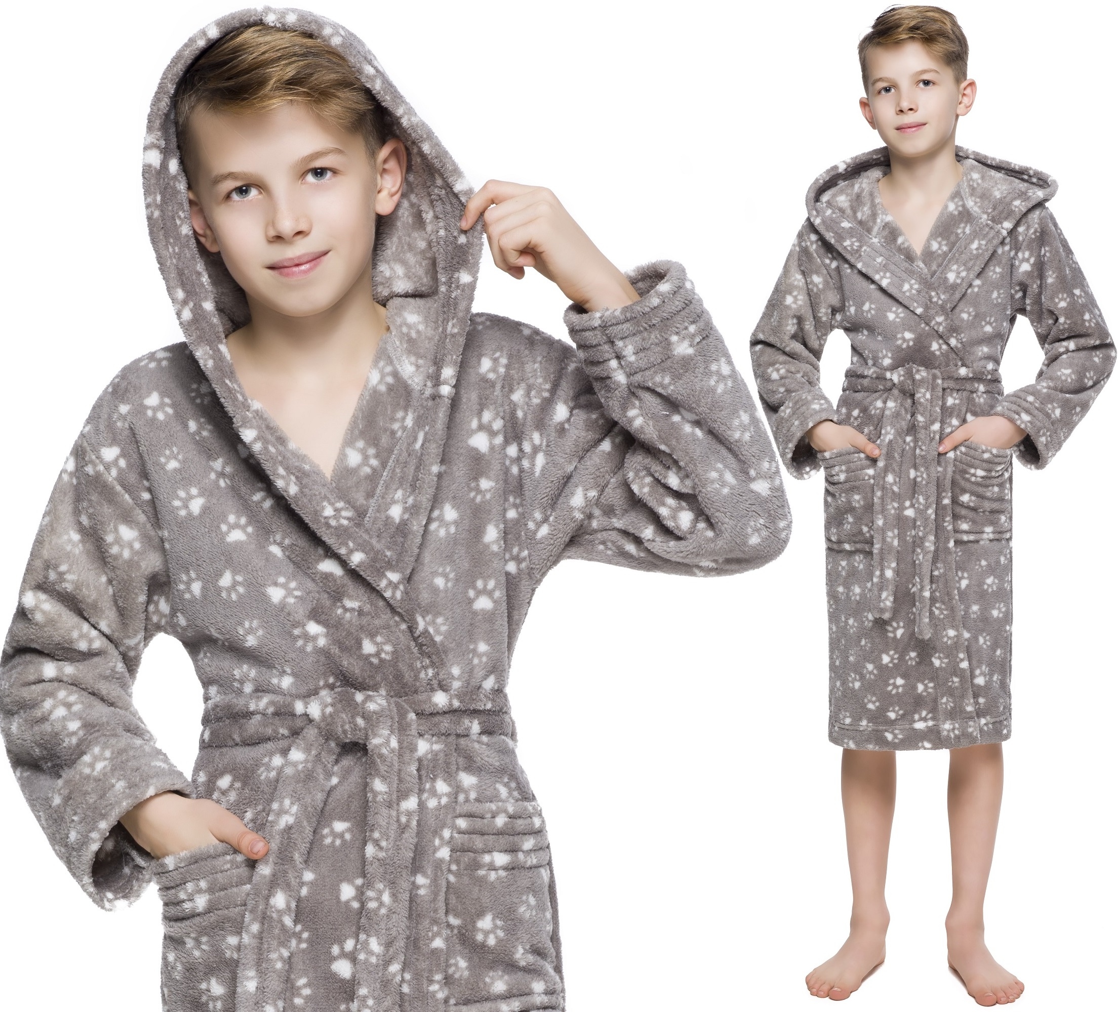 

Łapki Ciepły Puchowy Miły Szlafrok Chłopięcy 134