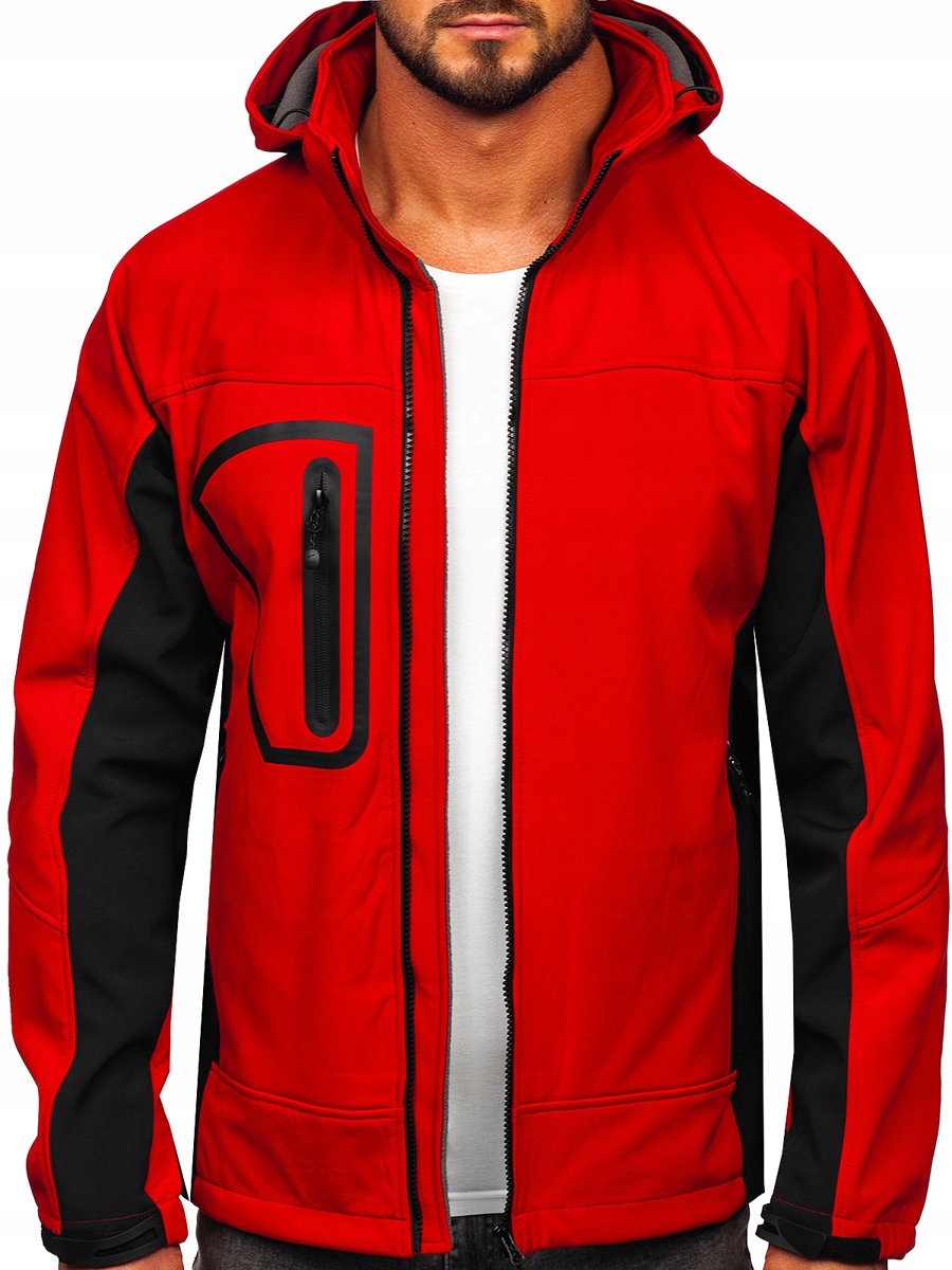 Kurtka Męska Softshell Czerwona T019 Denley_l
