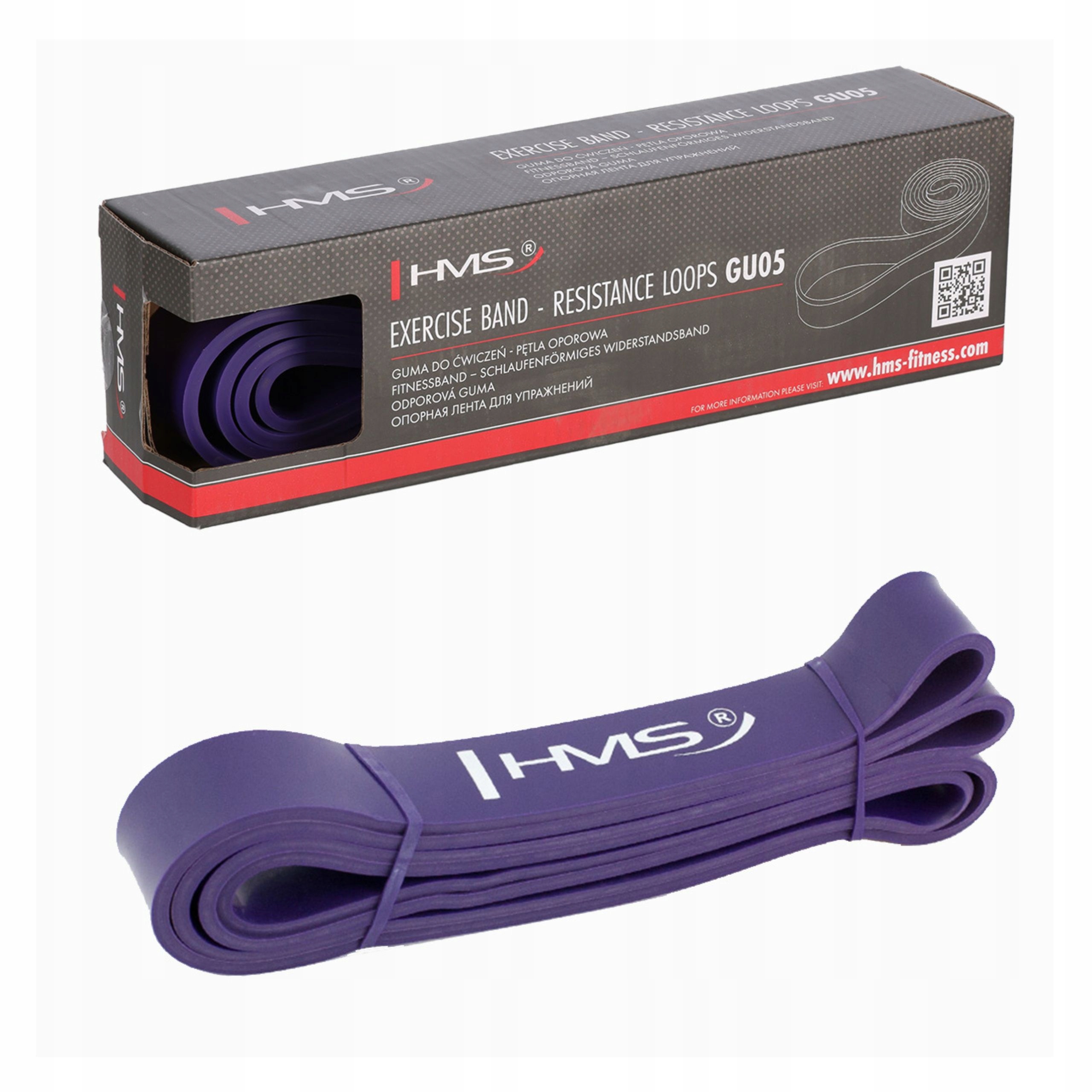 Guma oporowa treningowa do ćwiczeń fitness 12-40 kg GU05 Hms 1 szt. Purple