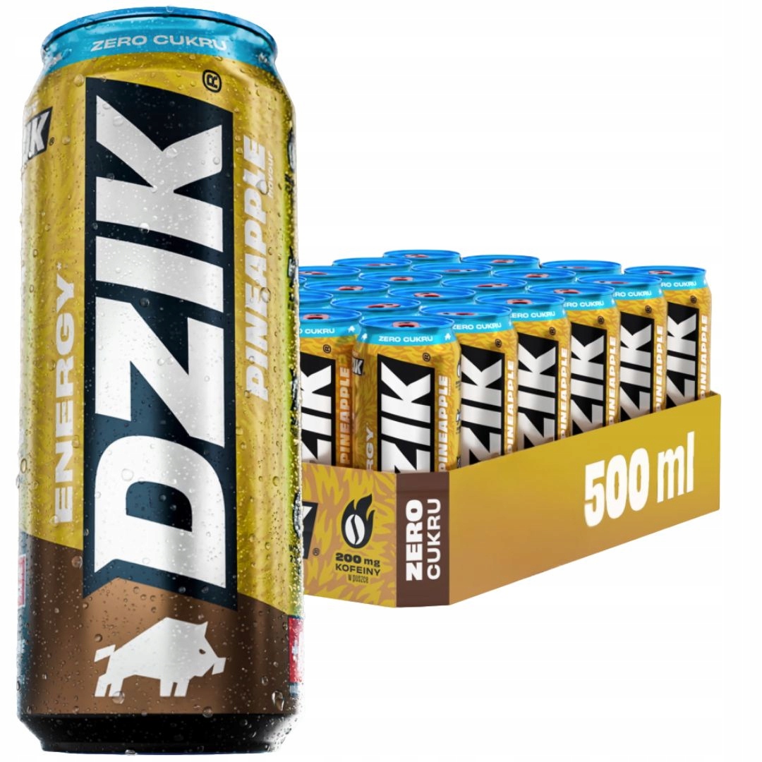 Wk Dzik Energy 500 ml pineapple ananas bez cukru energetický nápoj kofein