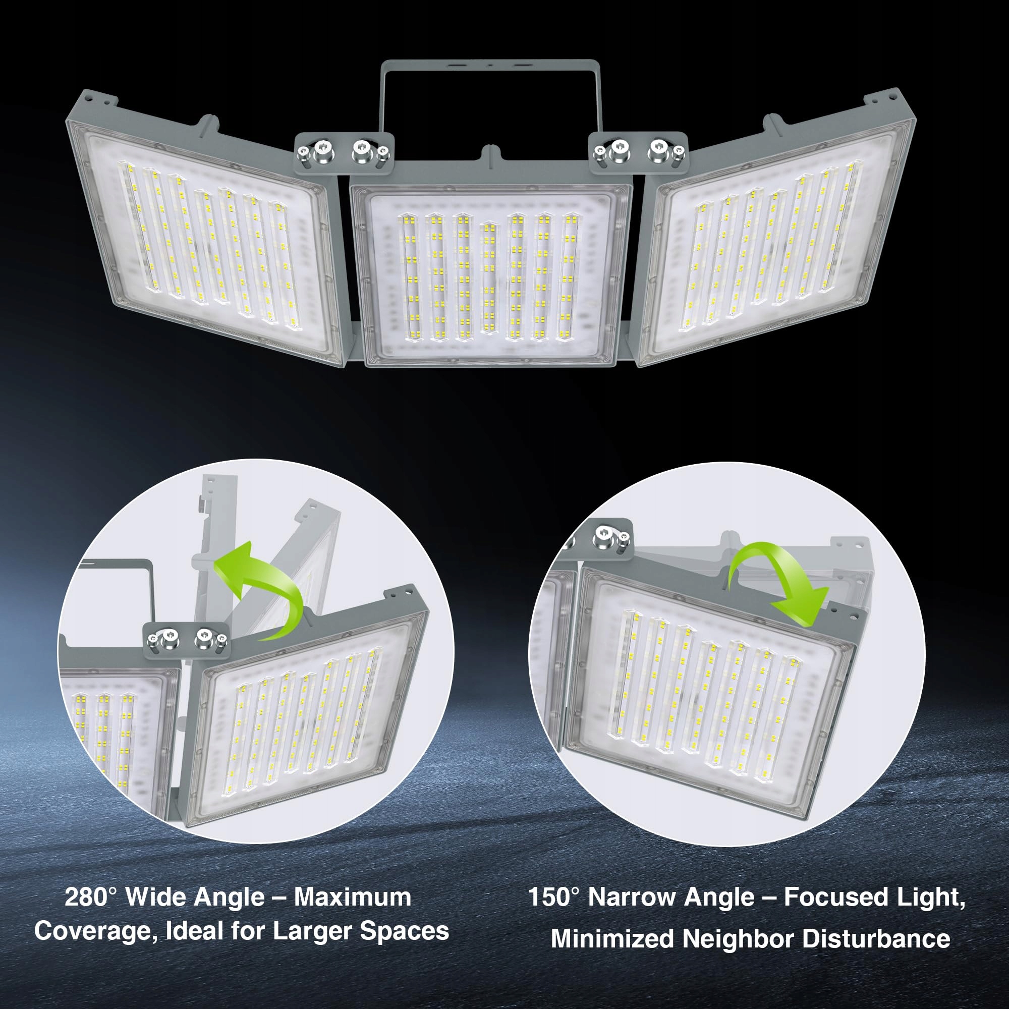 Naświetlacz LED 2 Szt 480W 48000lm 6000K IP66 Do Ogrodu Garażu STASUN — miniatura 3