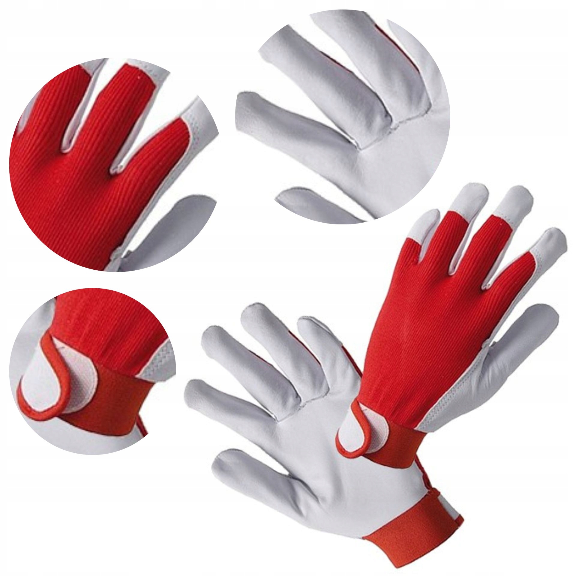 Rękawice rękawiczki robocze Skórzane Monterskie r8