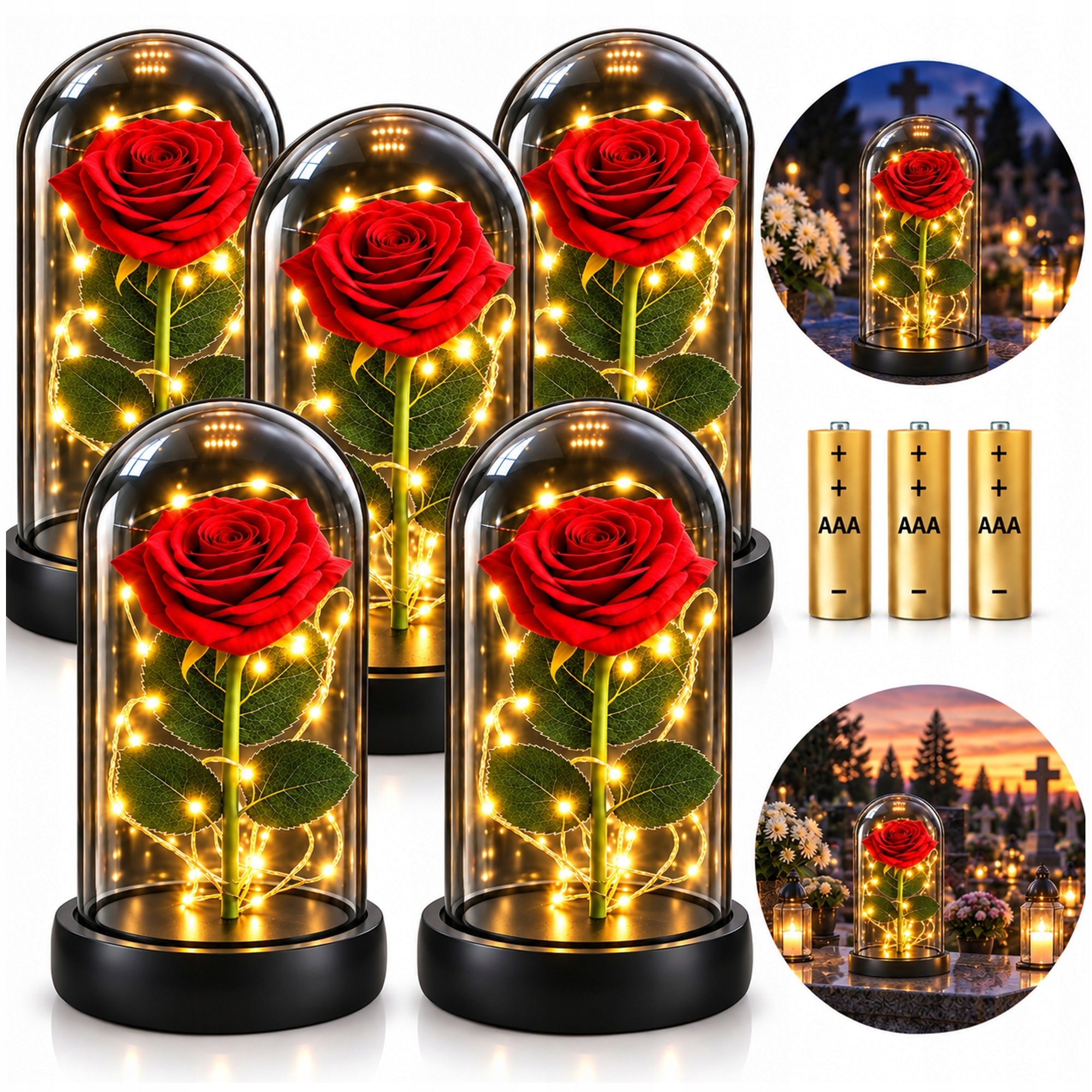 5 x Krásné Svíčky Na Všech Svatých Pro Rodiče Prarodičů Tchánů Velké