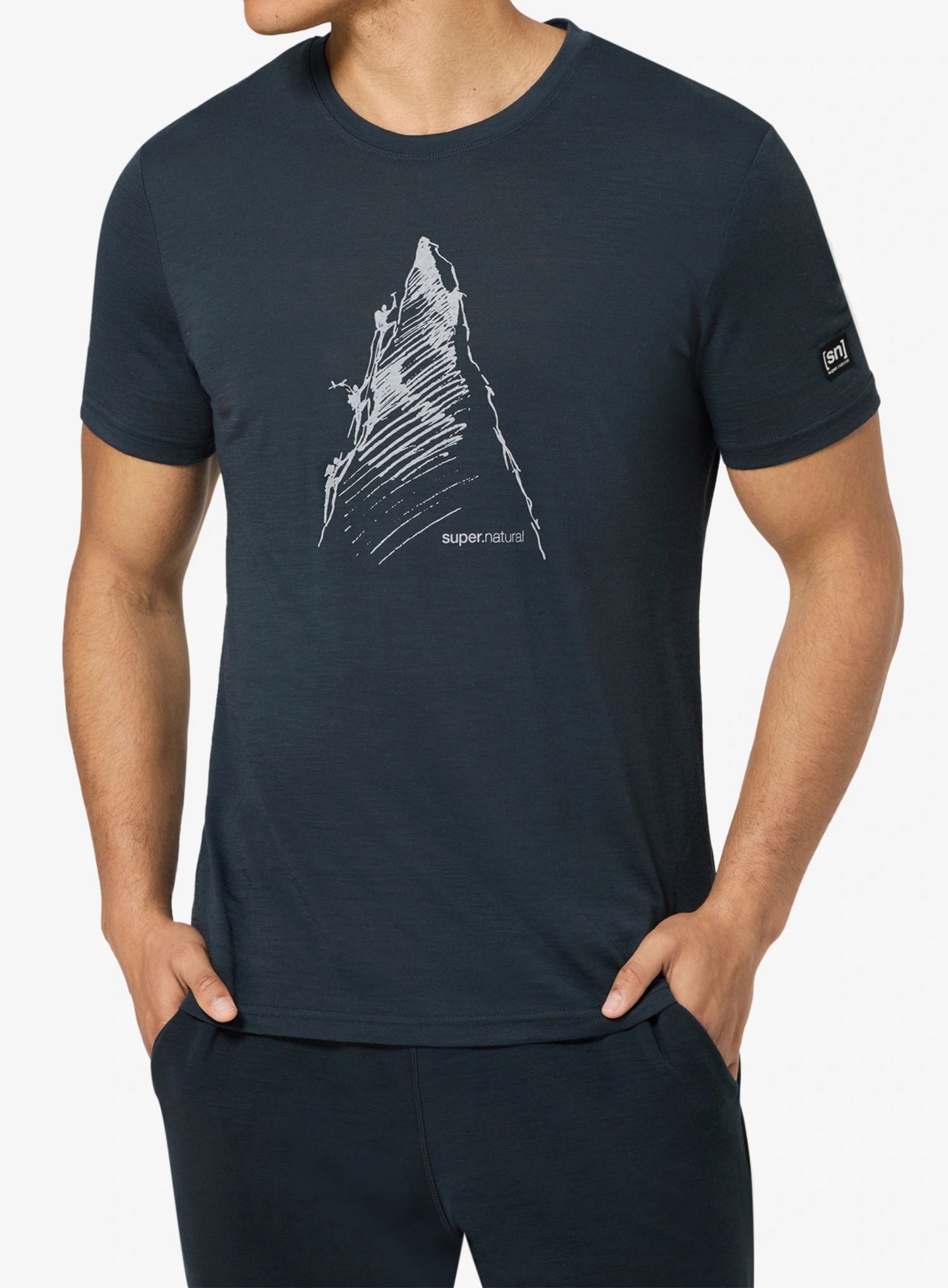 Tričko s potiskem Super.natural Ascenders Tee blueberry/vapor grey XL