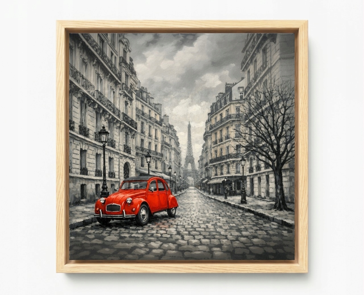 Obraz Rám American Box Francúzsko Paríž Ulička Eiffelova Veža Auto 60x60