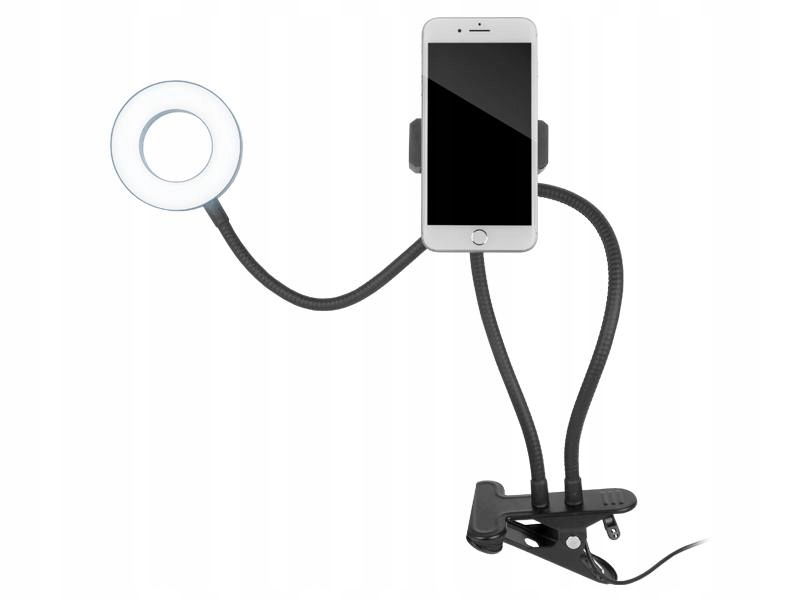 

Uchwyt Do Telefonu Na Klips Z Lampą Led Usb-a