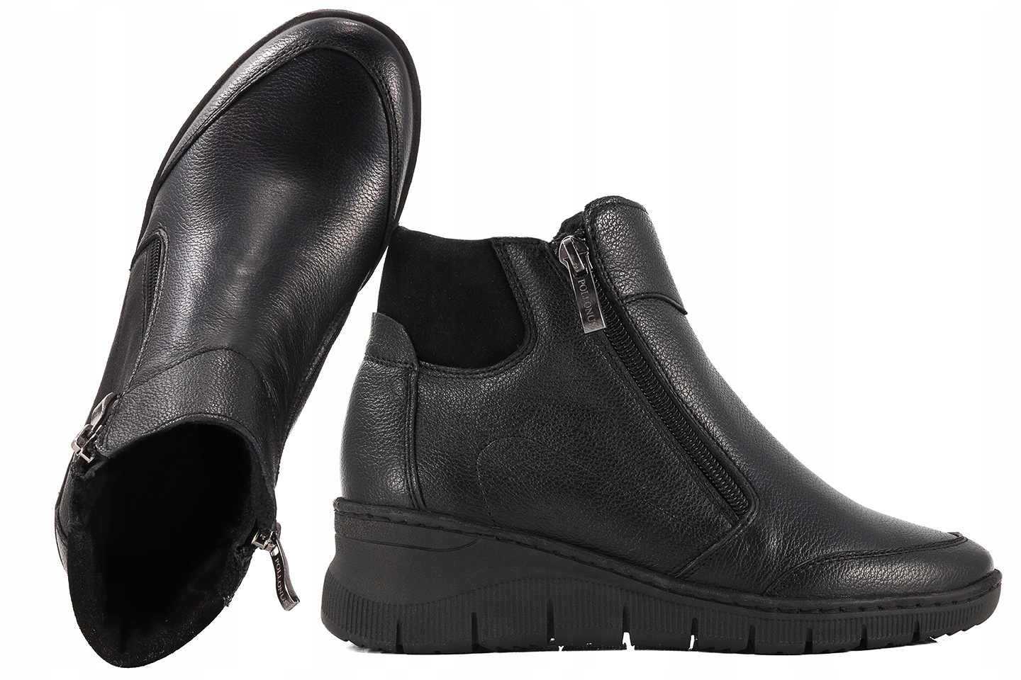 Pollonus 1587 Kotníkové Boty Zateplené Zimní Kozačky Kožené Boty