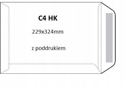 

Koperta C4 biała z paskiem Hk i poddrukiem 50szt