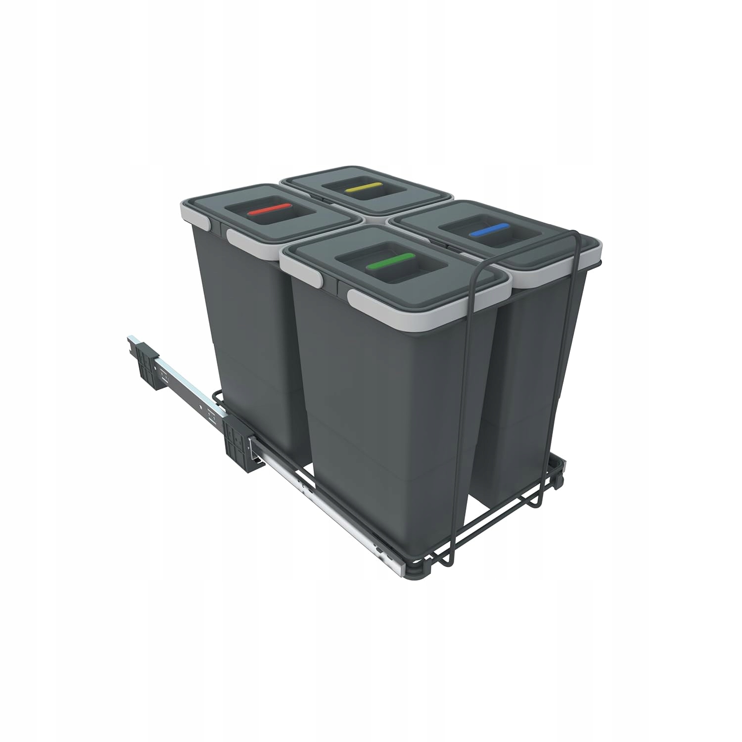 Levně Odpadkový Koš 32L 4 Komory Výsuvný Do Kuchyňské Skříňky Třídění