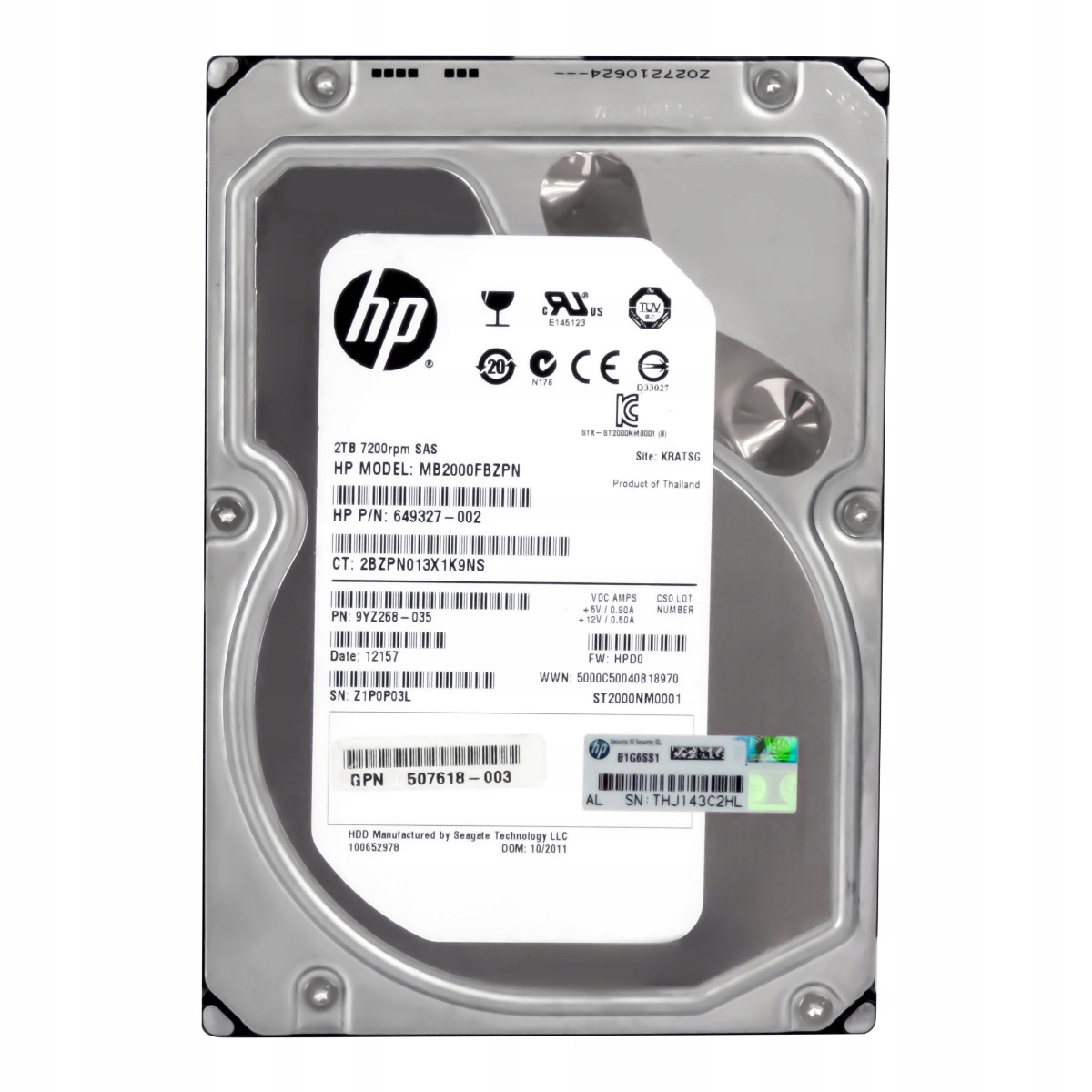 Hp 649327-002 2TB SAS-2 7.2K 64MB 3.5'' MB2000FBZPN