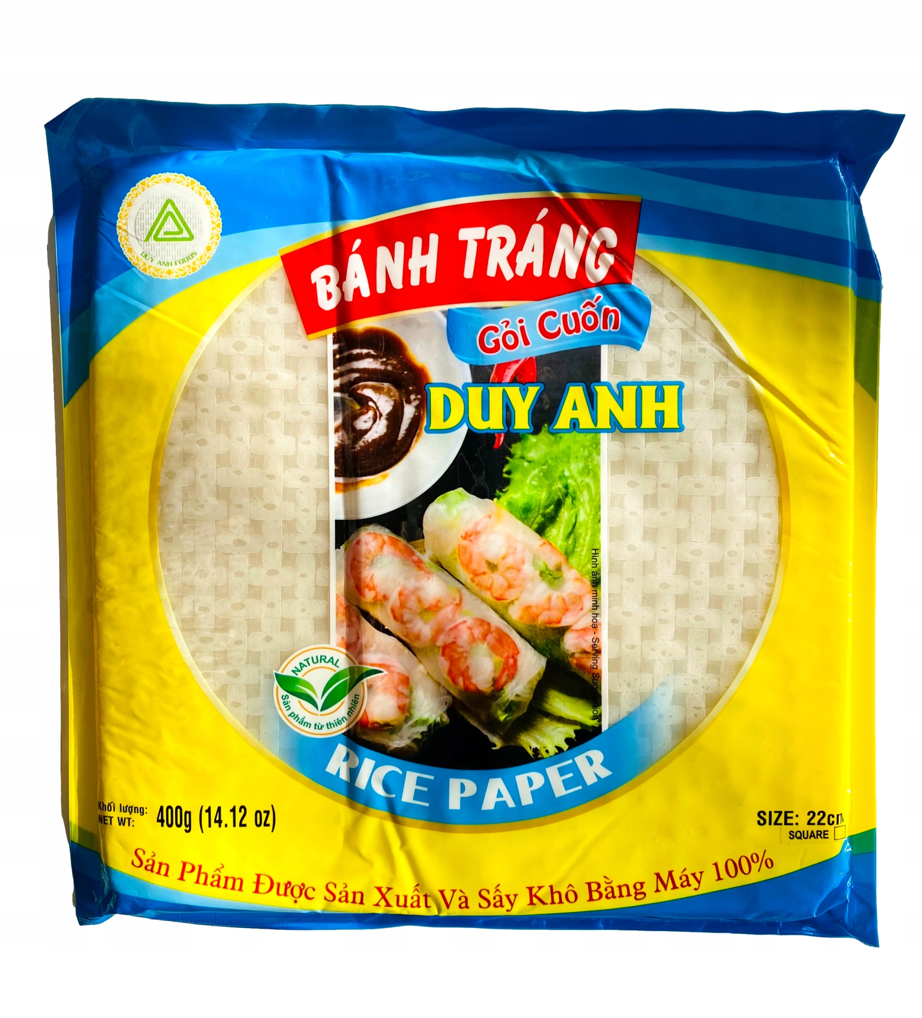 

Papier ryżowy do Sajgonek 22cm kwadratowy 400g
