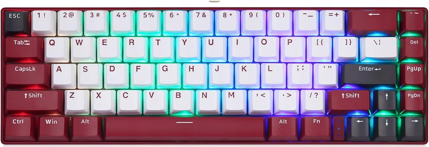Mechanická Klávesnice BK67 65% Bluetooth 5.0 Rgb Red Switch Red