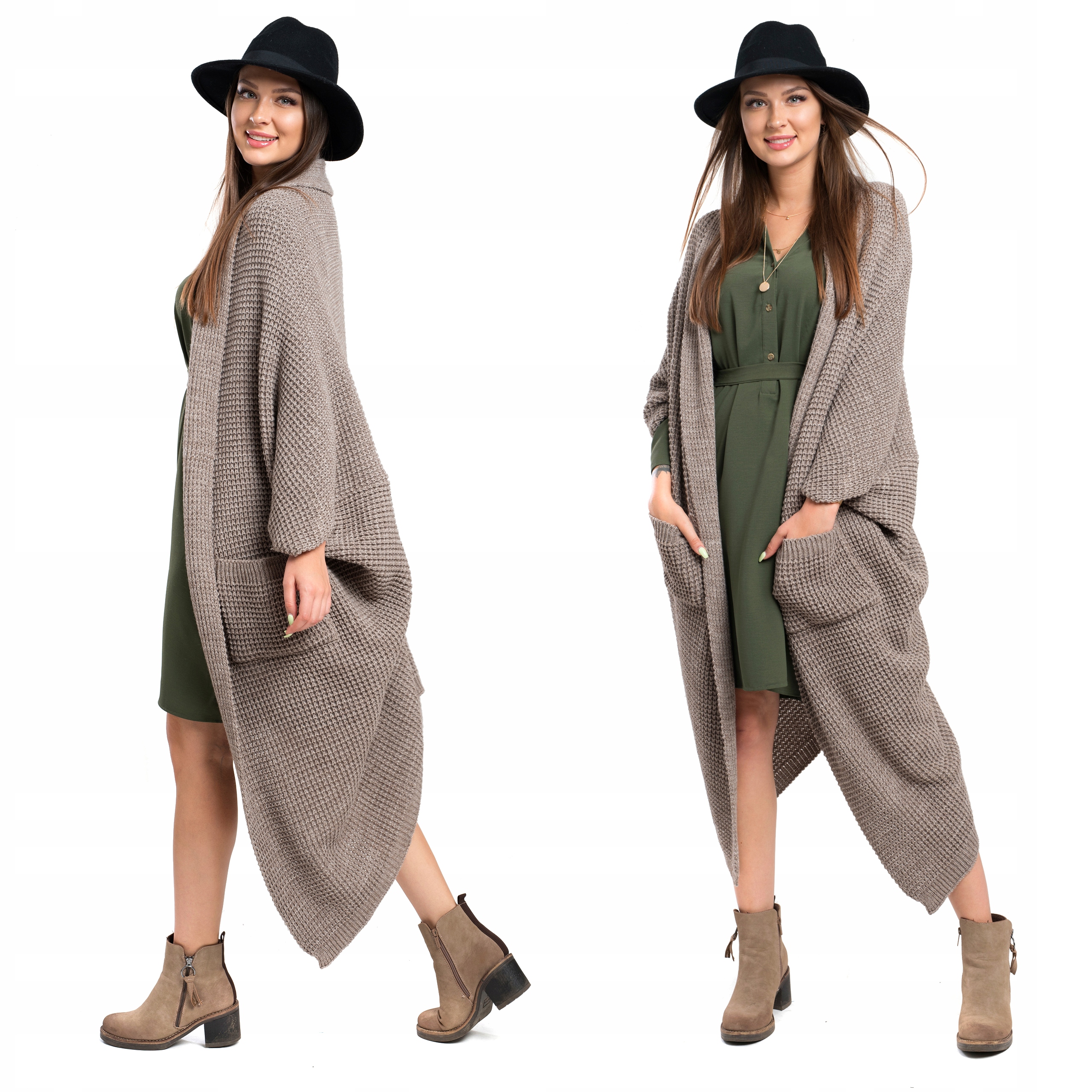

Vanity Kardigan Sweter Płaszcz Long Asymetryczny