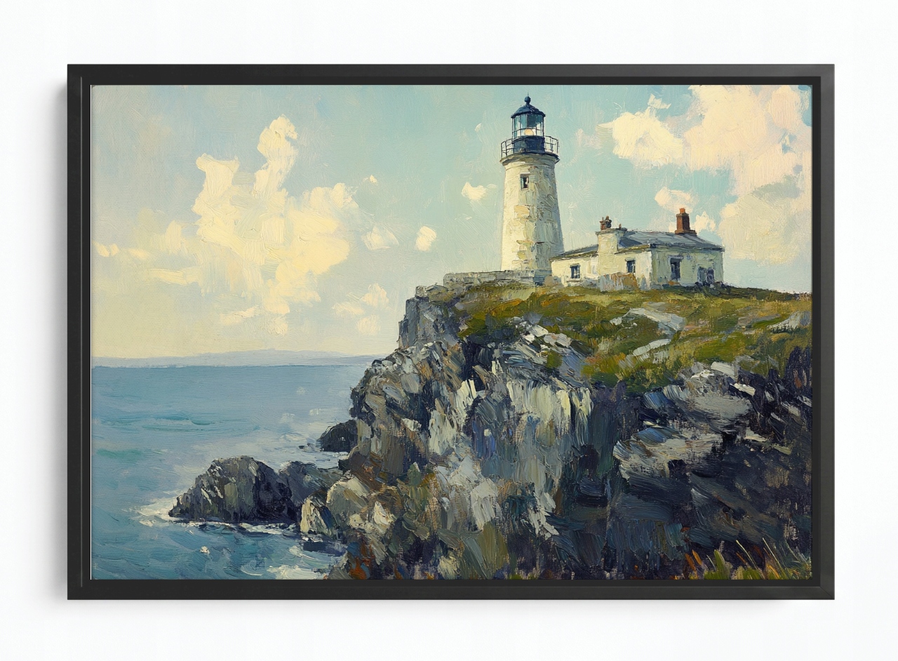 Obraz Rám Americký Box Krajina Irsko Útes Moře Maják 60x40