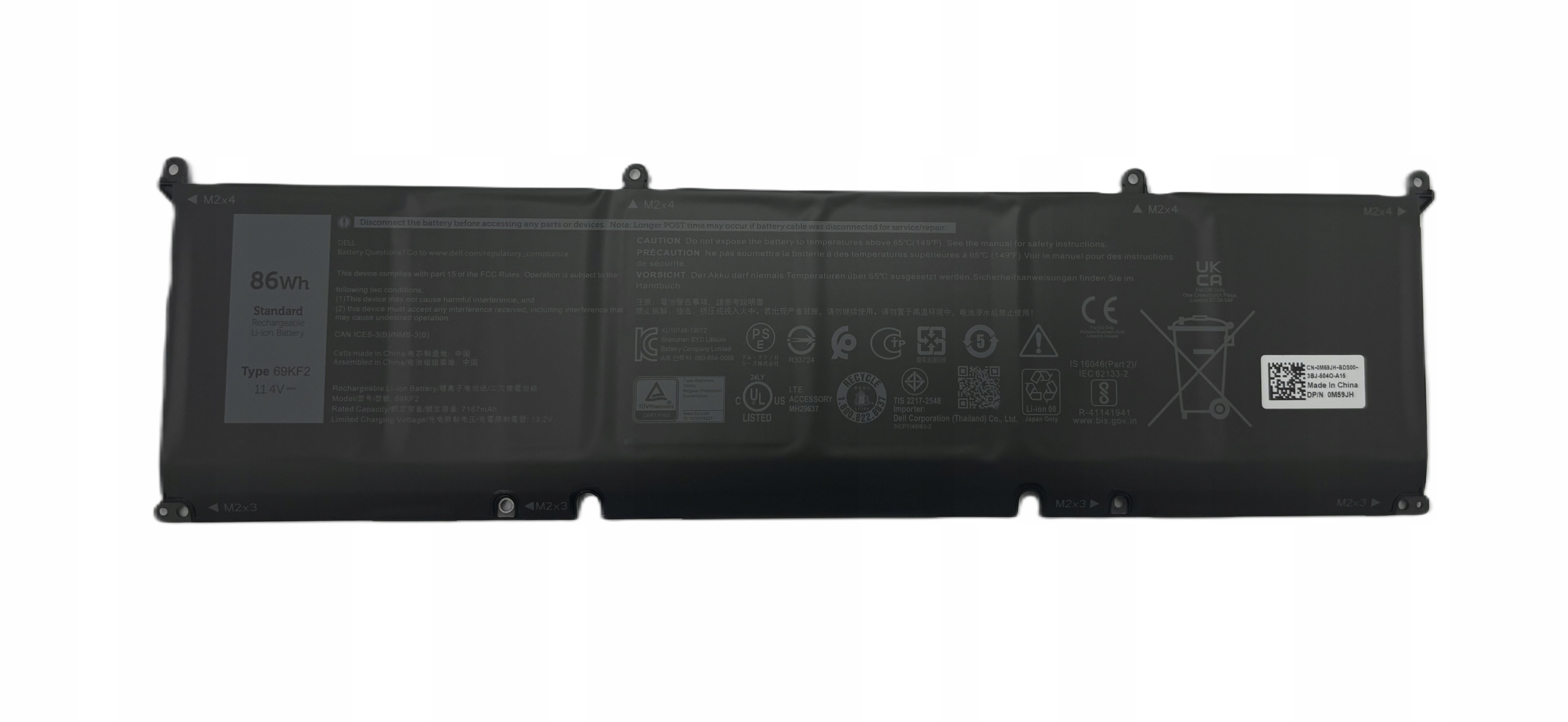 Nová Originálna Batéria Dell 86WH Typ 69KF2 Xps 15 9500 9510 9520 9530