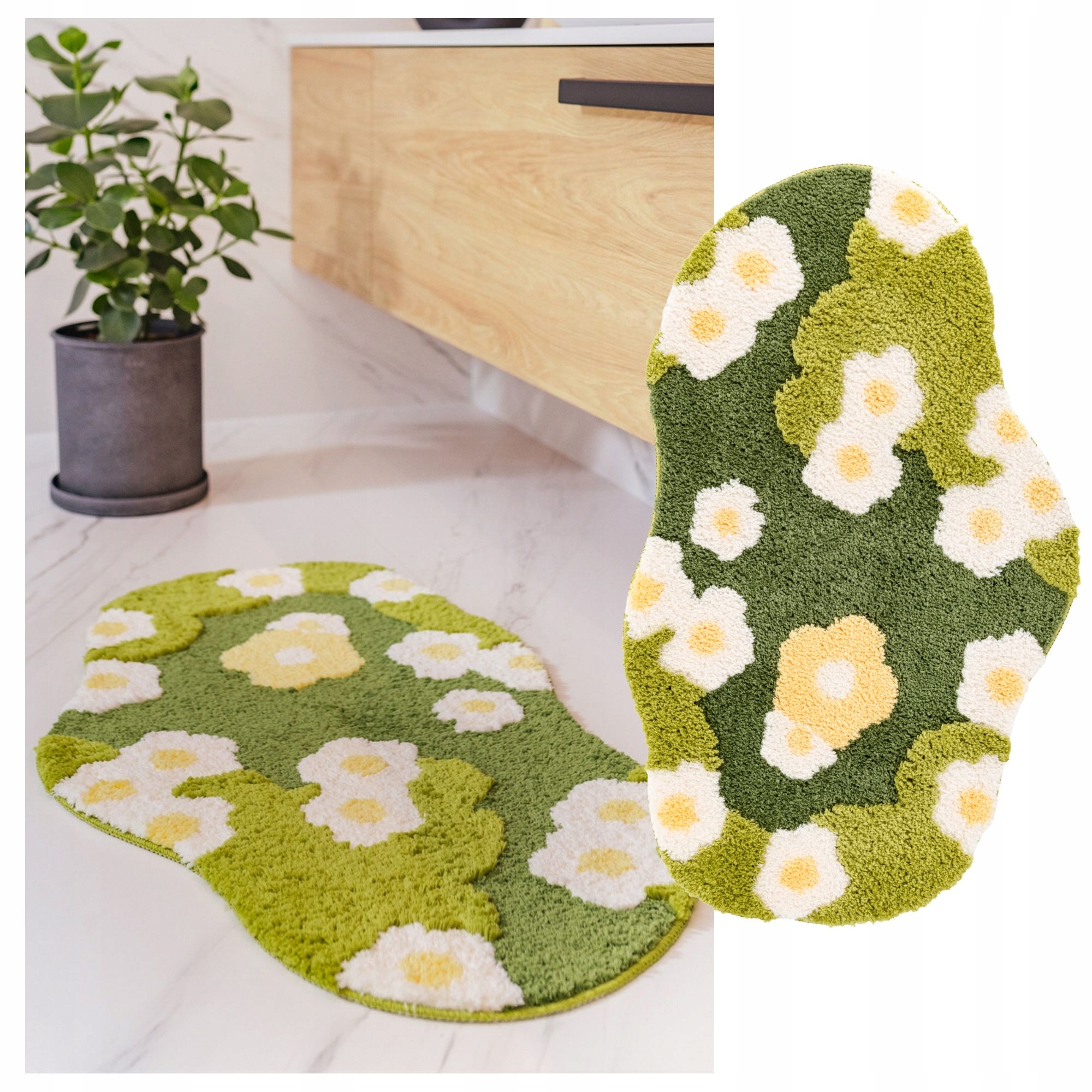 Koupelnový koberec Velký Měkký Nadýchaný Protiskluzový 60x100 Pro Praní