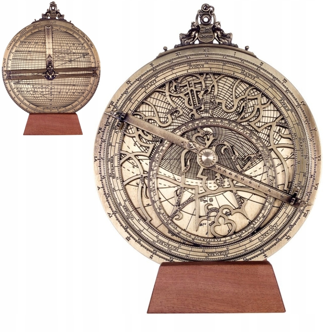 Veľké mosadzné astrolabium Rojas – priemer 20 cm – reprodukcia