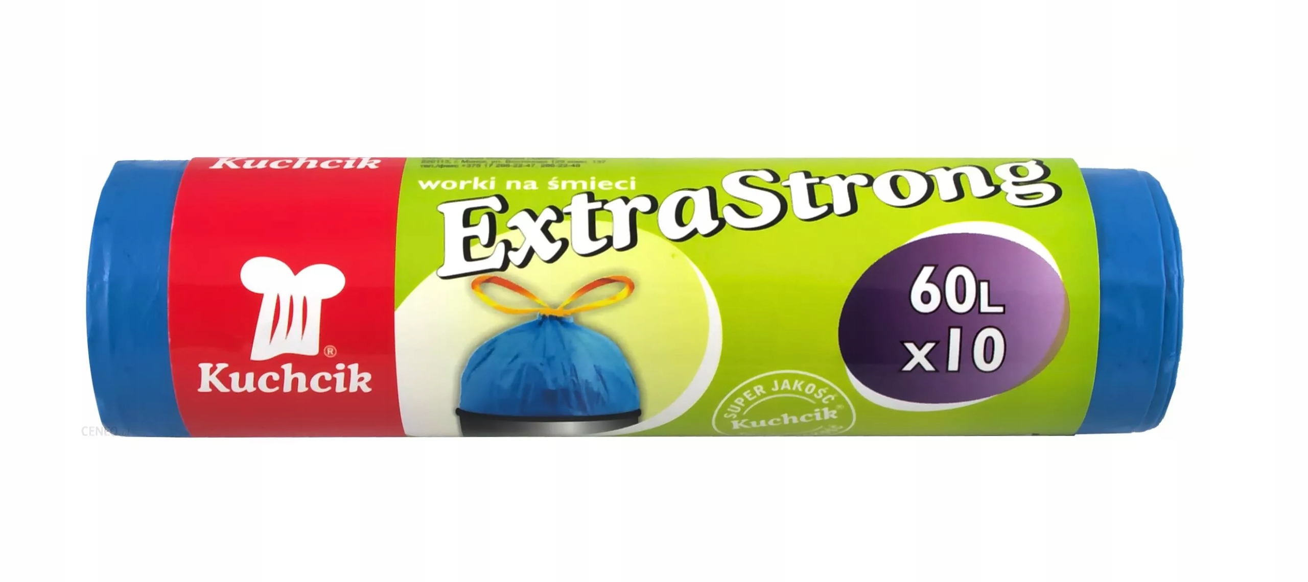 Levně 9X Kuchcik Extra silné pytle na odpadky s páskou 60L 10 Kusů