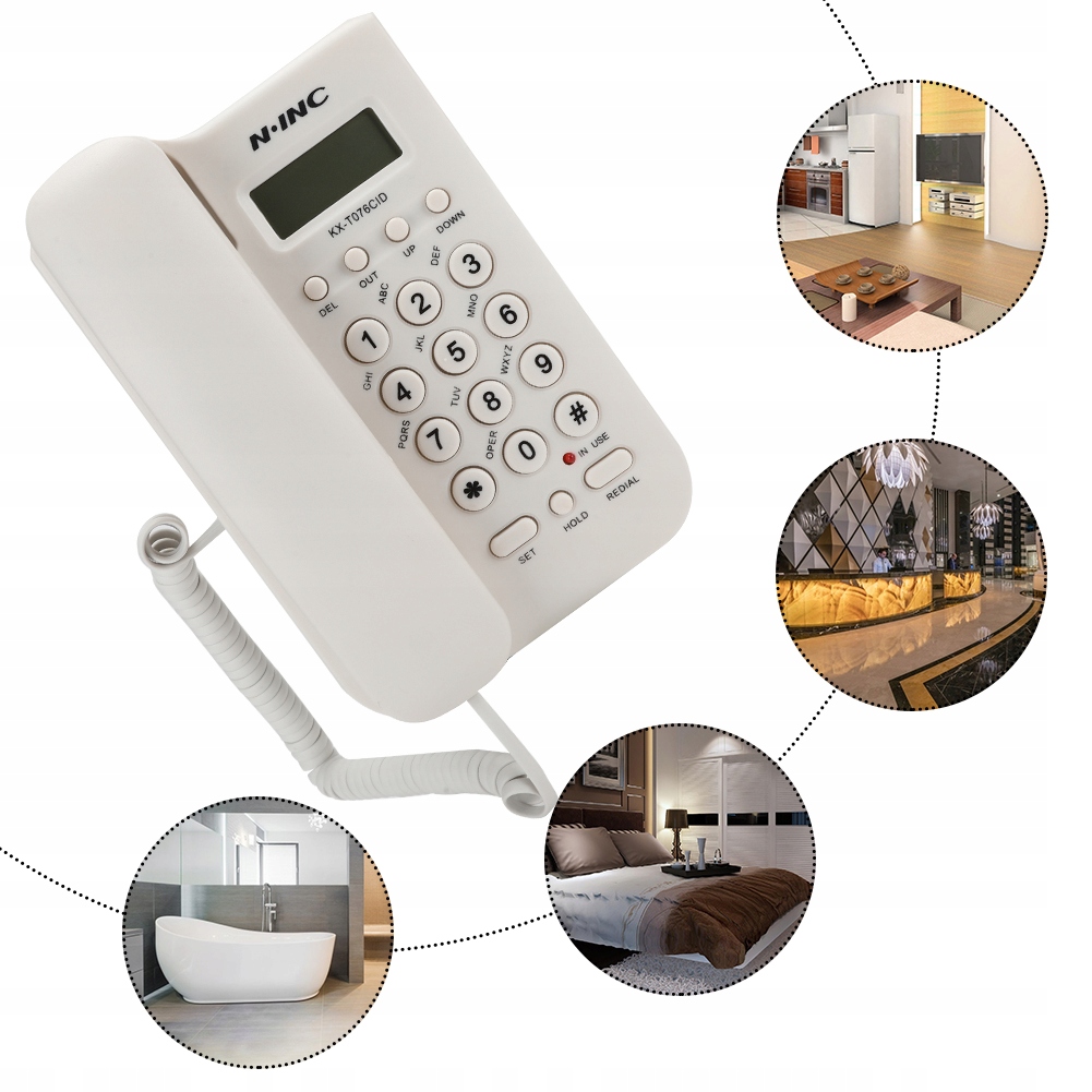 WYTRZYMAŁY TELEFON PRZEWODOWY Z GŁOŚNIKIEM Marka bez marki