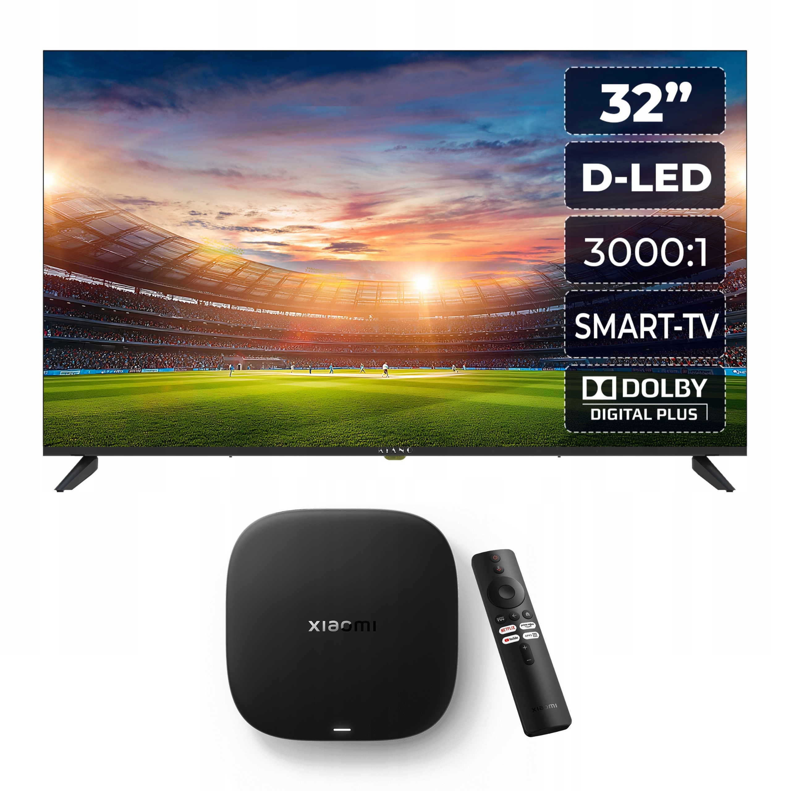 Televízor Kiano KE32 Elegance Smart Tv Xiaomi Tv Box S (3 Gen)