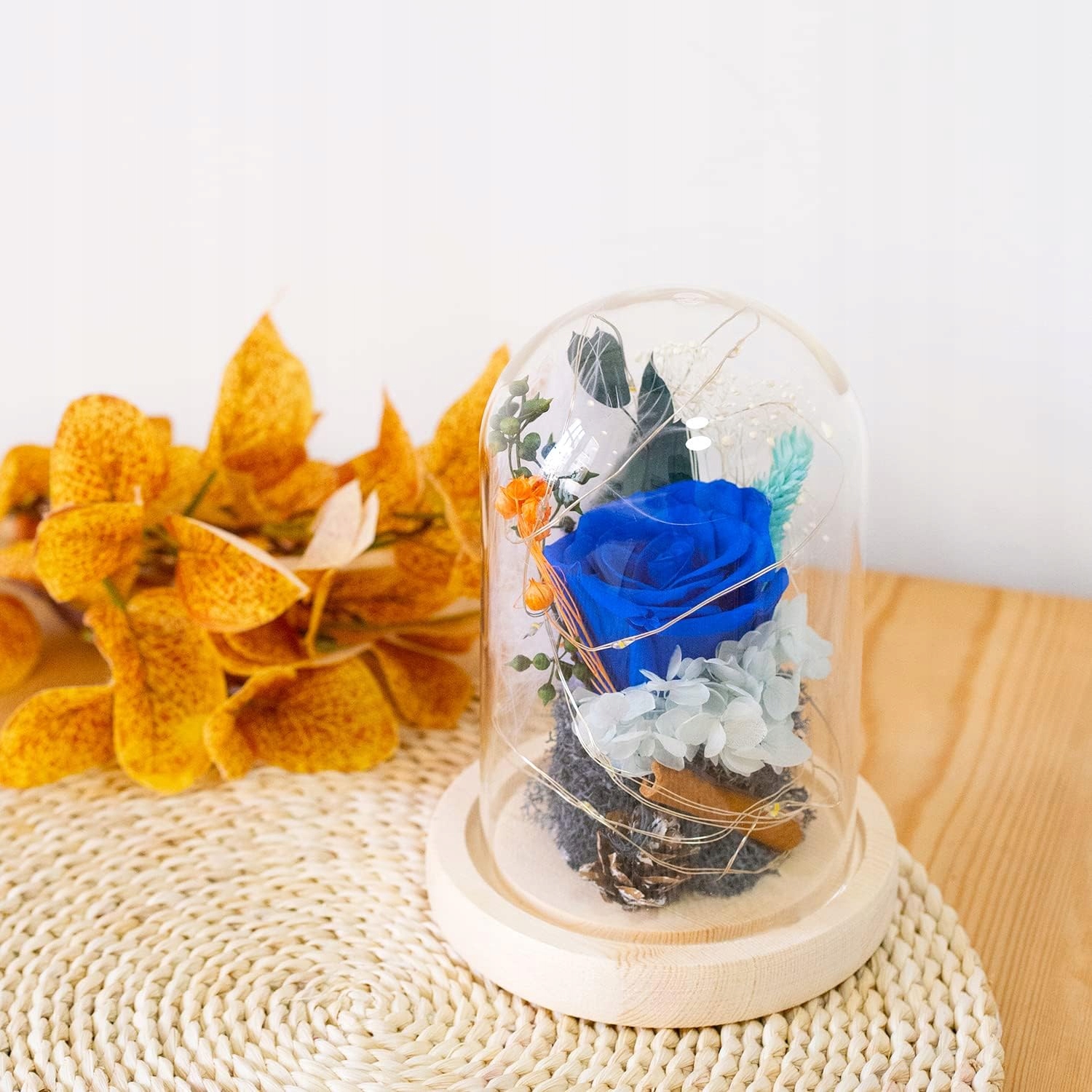 Stabilizovaná Růže Ve Skle S Led Osvětlením Dárek K Valentýnu