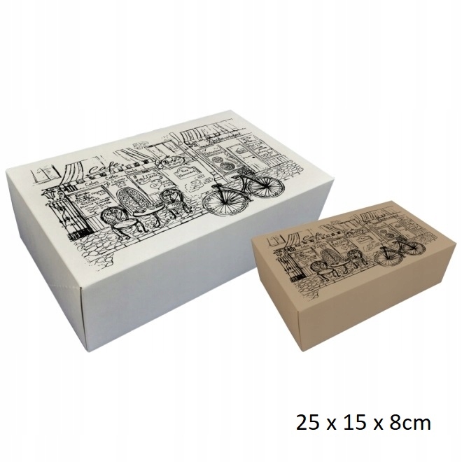 

Pudełko na ciasta z nadrukiem 25x15x8cm, 10x