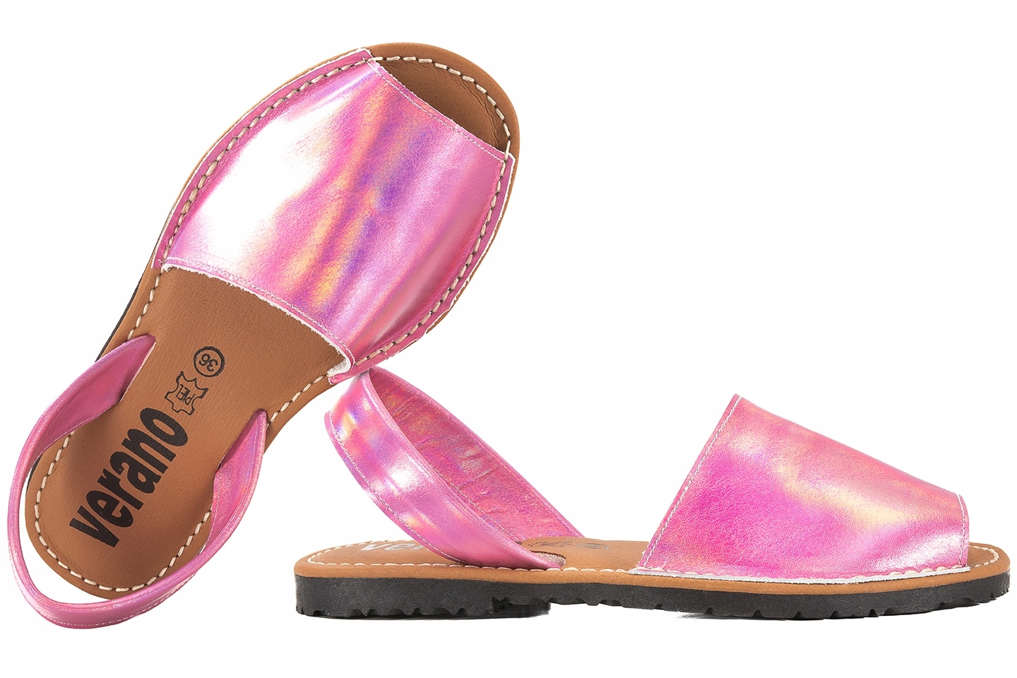 Verano 2170 Dámské Sandály Španělské Kůže růžová metalíza