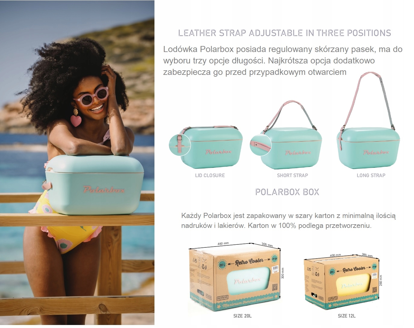 Przenośna Lodówka Retro 20 Litrów POP Polarbox Błękitny Marka Polarbox