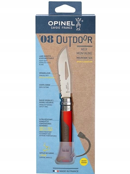 Nóż Składany Opinel No 08 Inox Outdoor Red 001714
