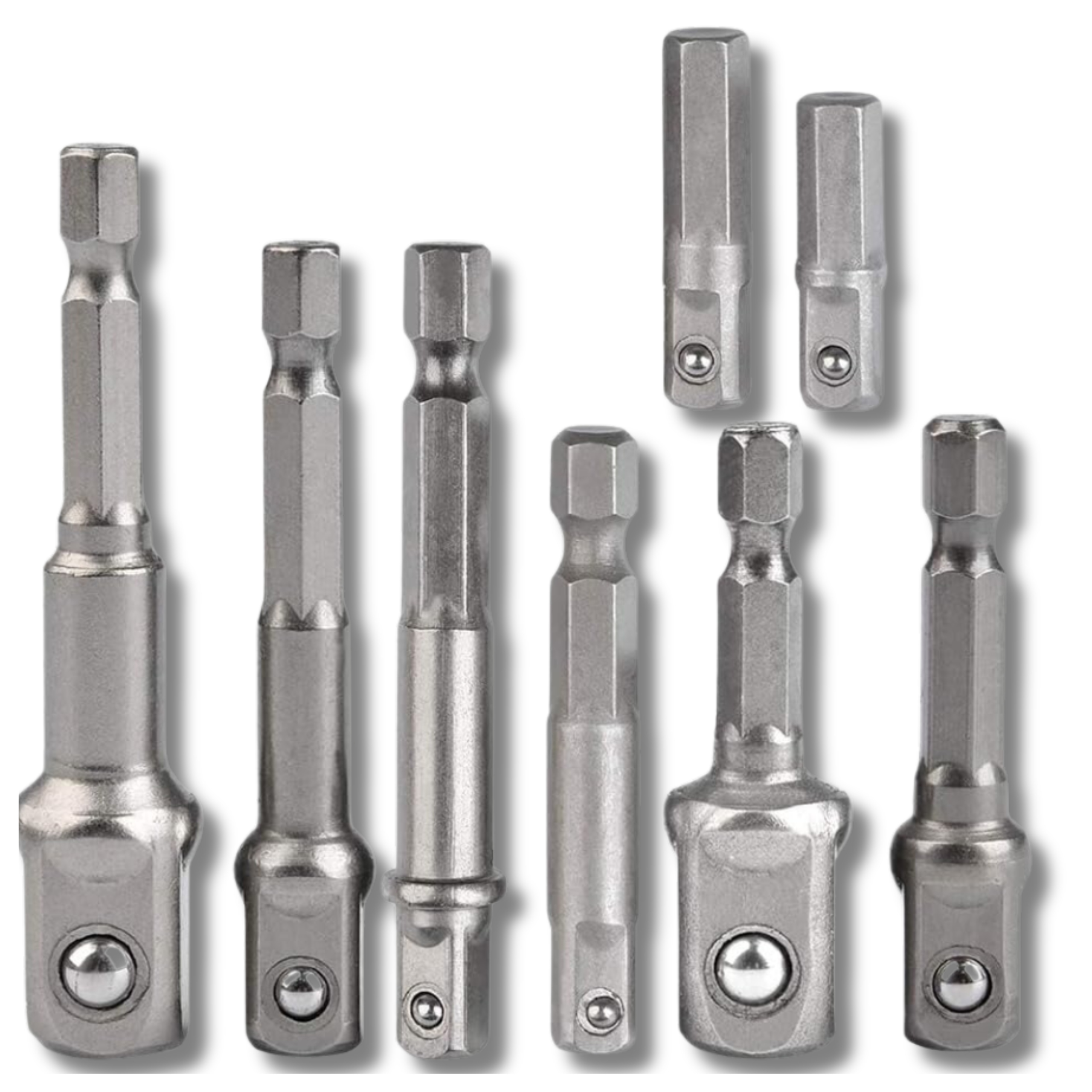 Zestaw 8szt Adapter Uchwyt 1/4 1/2 3/8 Hex do wkrętarki wiertarki nasadka