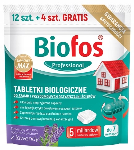 

Biofos Tabletki do szamb i oczyszczalni 12+4 szt.