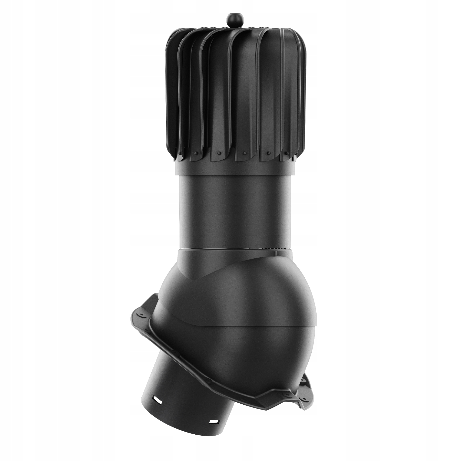 Větrací komín Otočný podlouhlý fi150 Trapez T18 Černý 9005