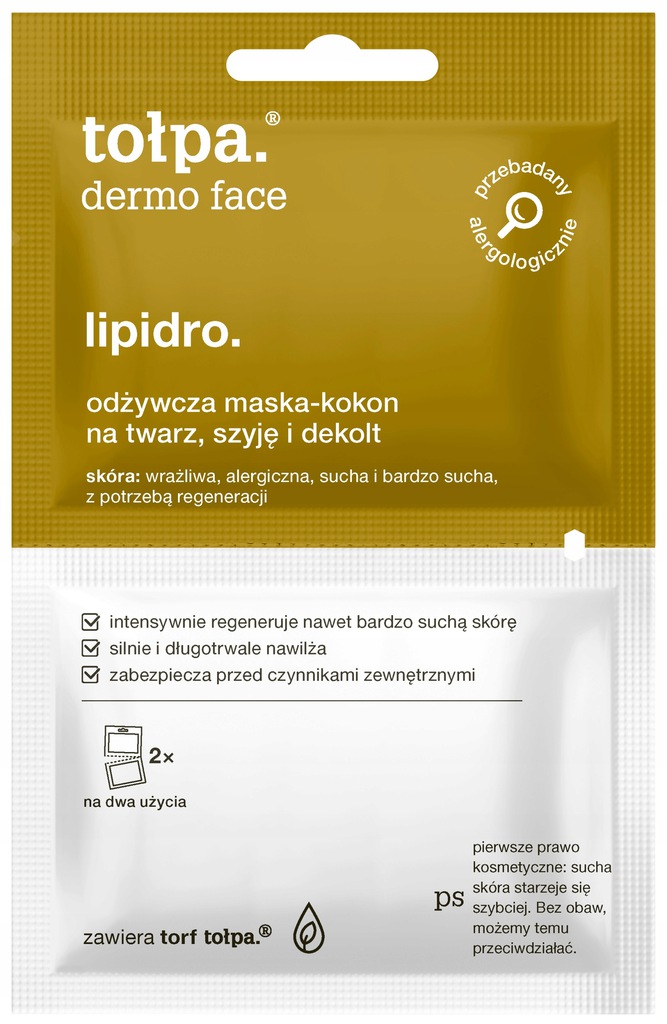 

Tołpa Lipidro maska na twarz szyję dekolt 2 x 6 ml