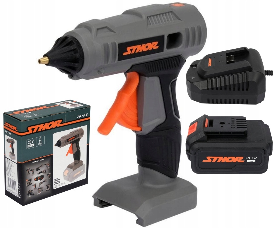 PISTOLET DO KLEJU 11MM AKUMULAT. 20V STHOR +4Ah