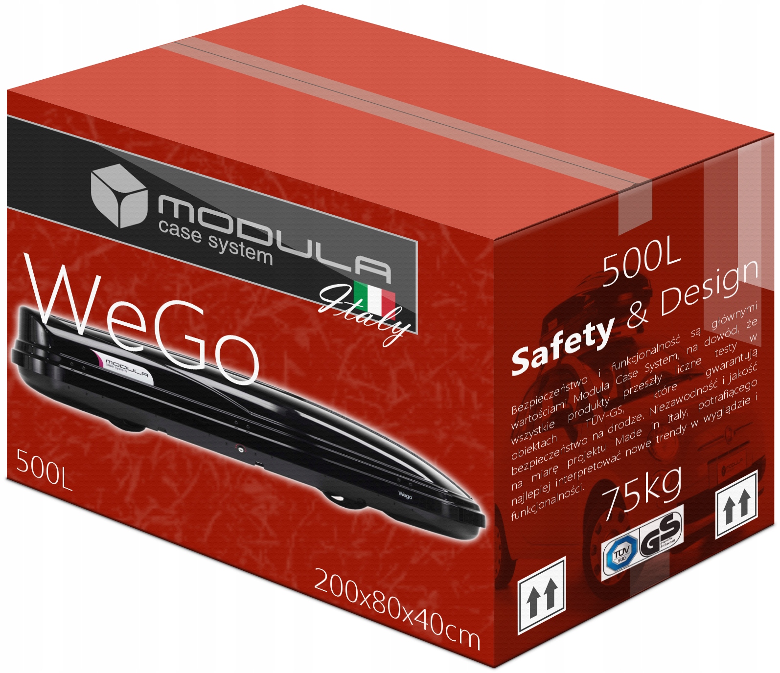 Bagaznik box na dach MODULA WeGo 500L 200x80x40cm