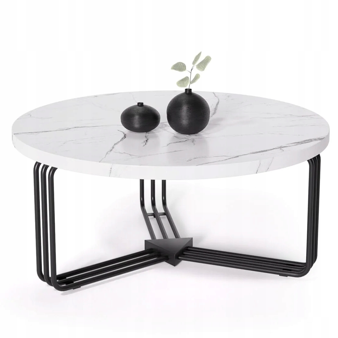 

Okrągły Stolik Loft Antica Biały Marmur Czarny