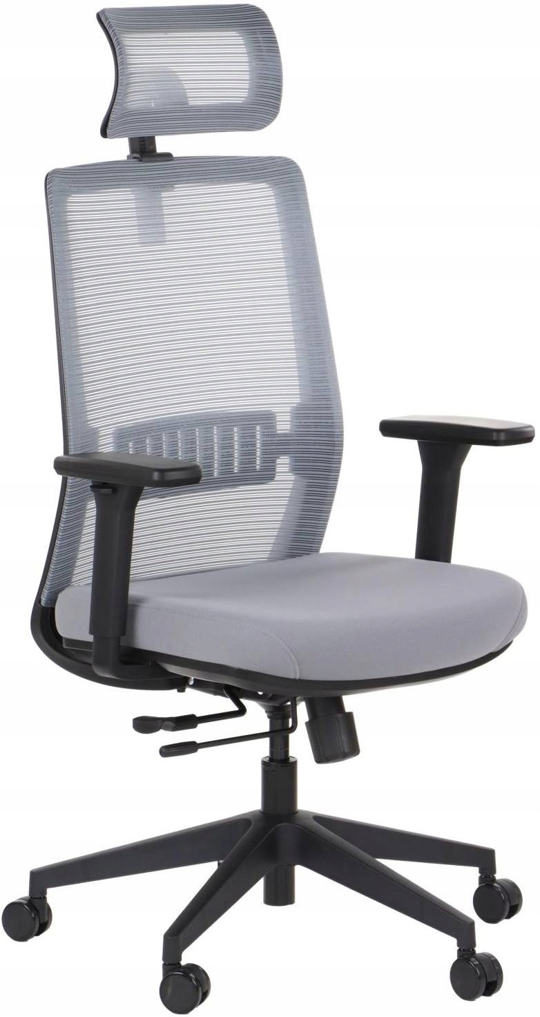 Krzesło Biurowe Craften 2 Szare Ergonomiczne Obrotowe Siatka Tkanina
