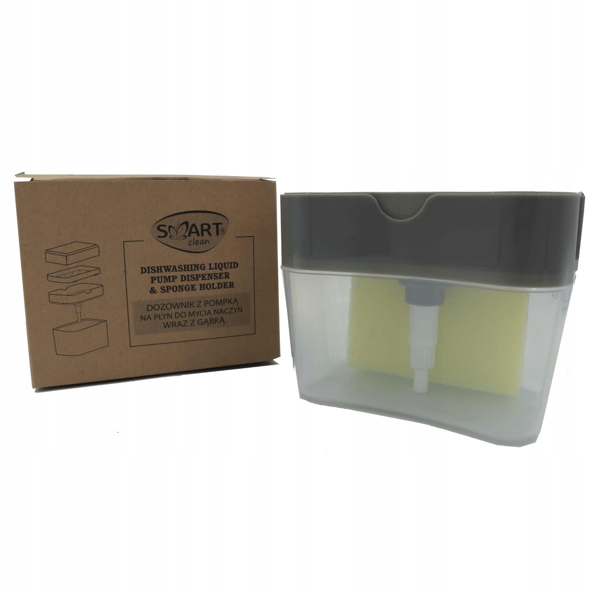 DOZOWNIK NA PŁYN DO NACZYŃ MYDŁO POJEMNIK NA GĄBKĘ