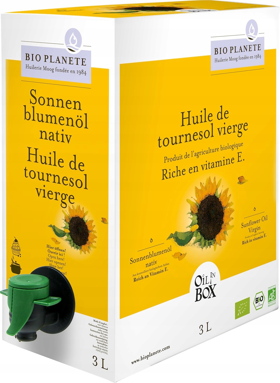 Olej Słonecznikowy Tłoczony Na Zimno Bio 3 L Bio Planete