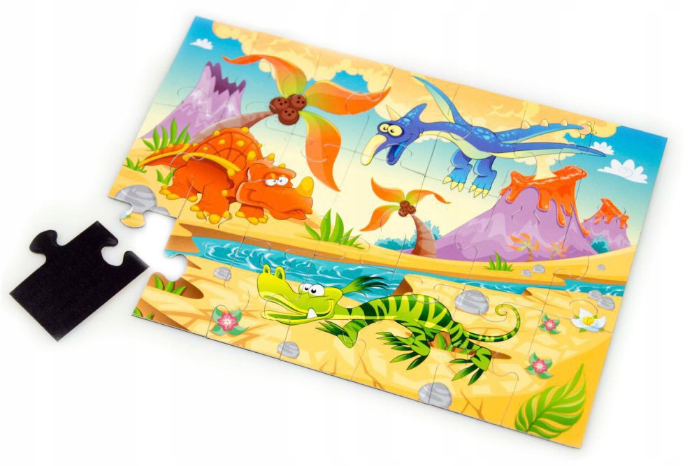 

Puzzle magnetyczne klocki magnes Dinozaury 21 El