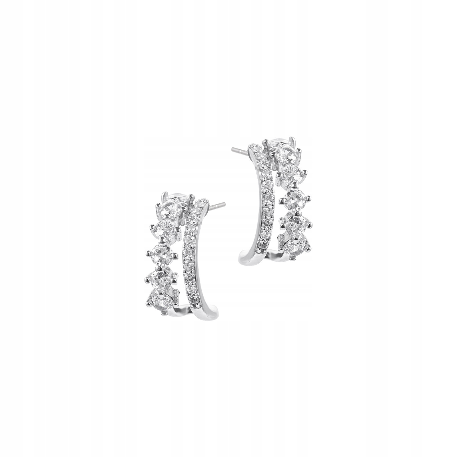 Stříbrné závěsné náušnice 925 Oblouky zirkony