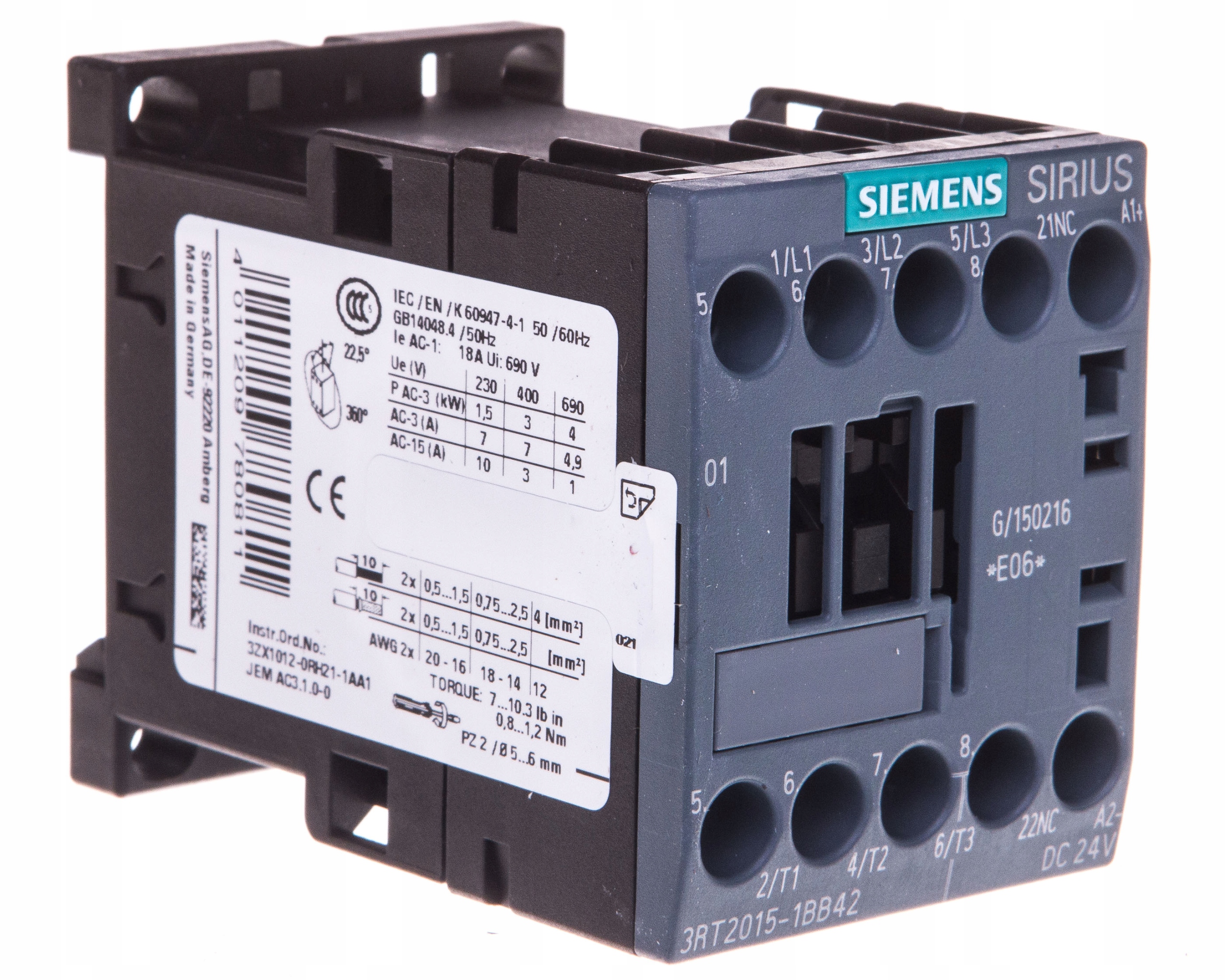 Stycznik Siemens 3RT2015-1BB42
