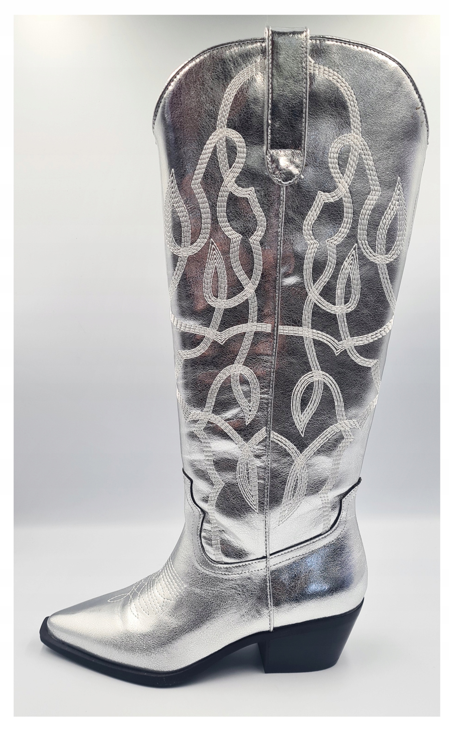 Steve Madden Knightly stříbrné Kovbojské Boty vel. 37