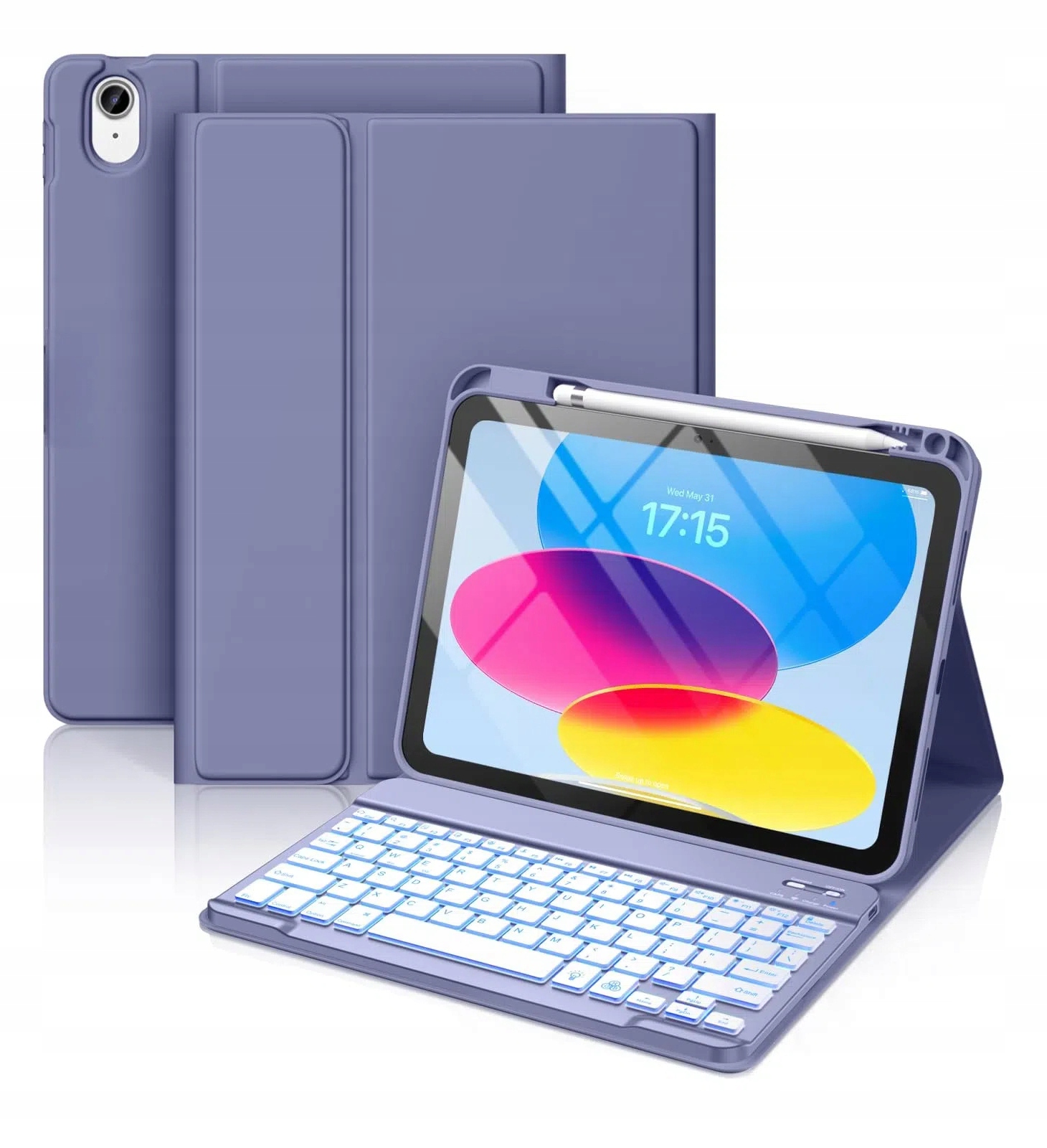 Pouzdro s Rgb klávesnicí pro Apple iPad 11 2025/10 2022 Bluetooth, silné pouzdro